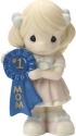 Precious Moments 164002 Girl Holding #1 Mom Blue Ribbon Figurine