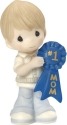 Precious Moments 164003 Boy Holding #1 Mom Blue Ribbon Figurine