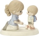 Precious Moments 164004 Mom Tying Son's Shoe Figurine