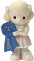 Precious Moments 164005 Girl Holding #1 Dad Blue Ribbon Figurine