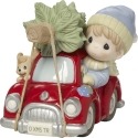 Precious Moments 171031 Boy In Car Getting Christmas Tree Figurine