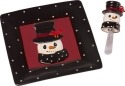 Precious Moments 171476 Snowman Cheese Plate and Spreader Set of 2