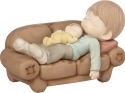 Precious Moments 172019 Boy Asleep on Couch with Baby Figurine