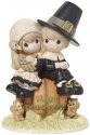 Precious Moments 179014 Pilgrim Sitting on Pumpkin with Animals Figurine LE