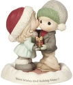 Precious Moments 181014 Girl Kissing Boy with Present Figurine