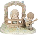 Precious Moments 182008 Boy Playing Guitar For Girl Figurine LE