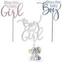 Precious Moments 183404 Elephant Gender Reveal Figurine Set of 4