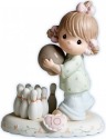 Precious Moments 183873B Brunette Girl Bowling Age 10 Figurine