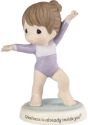 Precious Moments 193006 Gymnastics Brunette Hair Girl Figurine