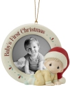 Precious Moments 201010A Black Baby's First Christmas Photo Frame Ornament