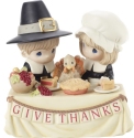 Precious Moments 201034 Ltd Ed Pilgrims and Turkey Having Dinner Figurine