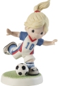 Precious Moments 202012 Brunette Girl Playing Soccer Figurine
