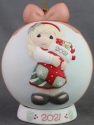 Precious Moments 211003 Dated 2021 Girl Ball Ornament