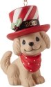 Precious Moments 211008 Dated 2021 Dog Christmas Ornament