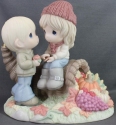 Precious Moments 211022 Ltd Ed Couple On Large Cornucopia Figurine