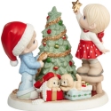 Precious Moments 211040 Couple Decorating Tree Figurine