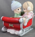 Precious Moments 211044 Couple In Sleigh Figurine