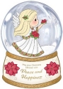 Precious Moments 211105 Annual Angel Poinsettia Musical Snow Globe