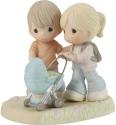 Precious Moments 213012 Mom and Dad with Baby In Stroller Figurine