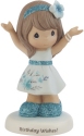 Precious Moments 216004 Girl In Teal Dress With Arms Up Figurine