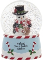 Precious Moments 221103N Annual Snowman with Candy Canes Musical Snow Globe