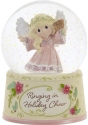 Precious Moments 221104N Annual Angel With Bell Musical Snow Globe