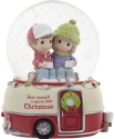 Precious Moments 221105 Couple With Christmas Camper Musical Snow Globe