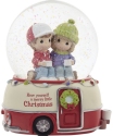 Precious Moments 221105 Couple with Christmas Camper Musical Snow Globe