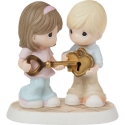 Precious Moments 222003N Couple Holding Heart-shaped Lock and Key Figurine