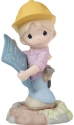 Precious Moments 222023N Blonde Girl With Blueprint Figurine