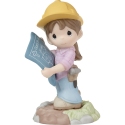 Precious Moments 222023DN Girl With Blueprint Figurine - Brunette