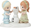 Precious Moments 222025N Disney Anna And Elsa Building Snowman Frozen Figurine