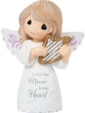 Precious Moments 222410 Angel With Harp Figurine