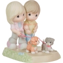 Precious Moments 223003 Couple Walking Dogs Together Figurine