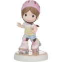 Precious Moments 223005 Brunette Girl Roller skating Figurine