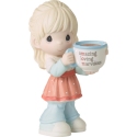 Precious Moments 223007 Blonde Girl Holding Mug With MOM Acronym Figurine