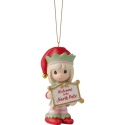 Precious Moments 231014N Annual Elf With Welcome Sign Ornament
