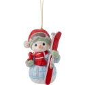 Precious Moments 231016N Annual Snowman With Skis Ornament