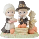 Precious Moments 231022 Ltd Ed Pilgrims With Corn Stack Figurine