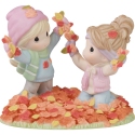 Precious Moments 231024 Two Friends Jumping In Leaves Figurine