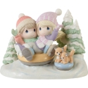 Precious Moments 231036N Ltd Ed Couple Snow Tubing Figurine