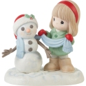 Precious Moments 231042 Girl Building Snowman Figurine