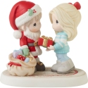 Precious Moments 231043N Boy Dressed As Santa Giving Gift Figurine