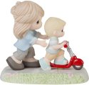 Precious Moments 232034 Mom Guiding Son on Scooter Figurine