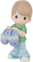 Precious Moments 232037 Mothers Day Blonde Boy Holding Oversized Slippers Figurine