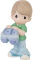 Precious Moments 232037N Mothers Day Blonde Boy Holding Oversized Slippers Figurine