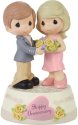 Precious Moments 232106 Couple Holding Floral Bouquet Anniversary Musical