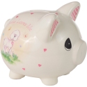 Precious Moments 236401N Jesus Loves Me Pink Piggy Bank