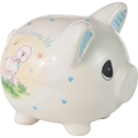 Precious Moments 236402N Jesus Loves Me Blue Piggy Bank