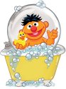 Precious Moments 237102N Sesame Street Ernie in Bathtub Snow Globe